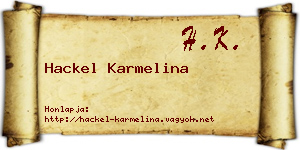 Hackel Karmelina névjegykártya